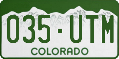 CO license plate 035UTM