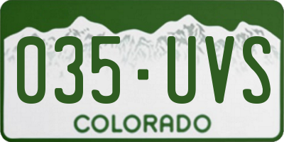 CO license plate 035UVS