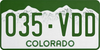 CO license plate 035VDD
