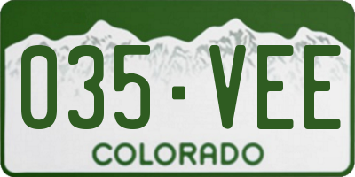 CO license plate 035VEE