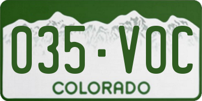 CO license plate 035VOC