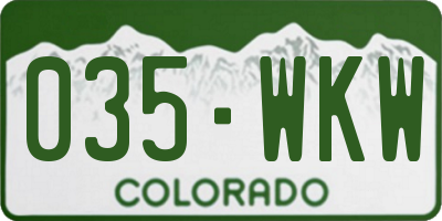 CO license plate 035WKW