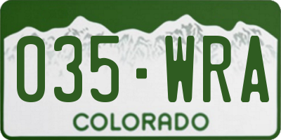 CO license plate 035WRA