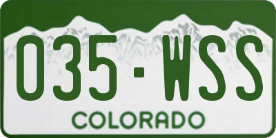 CO license plate 035WSS