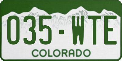 CO license plate 035WTE