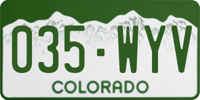 CO license plate 035WYV