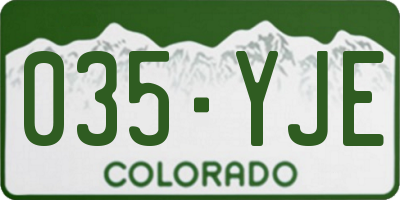 CO license plate 035YJE
