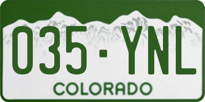 CO license plate 035YNL