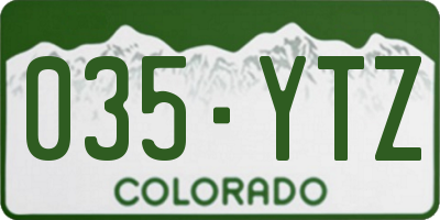 CO license plate 035YTZ