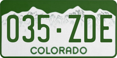CO license plate 035ZDE
