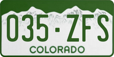 CO license plate 035ZFS