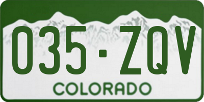 CO license plate 035ZQV