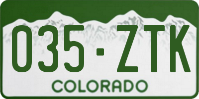 CO license plate 035ZTK