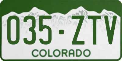 CO license plate 035ZTV