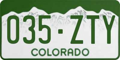 CO license plate 035ZTY