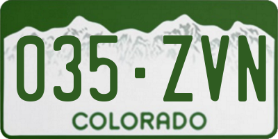 CO license plate 035ZVN