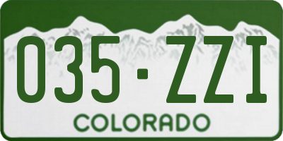 CO license plate 035ZZI