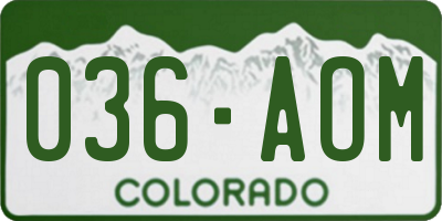 CO license plate 036AOM