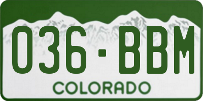 CO license plate 036BBM