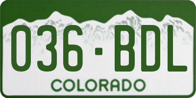 CO license plate 036BDL