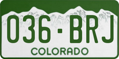 CO license plate 036BRJ