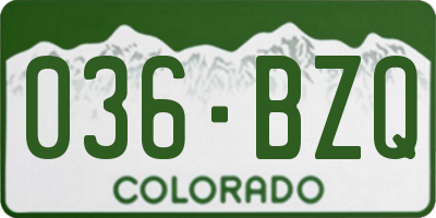 CO license plate 036BZQ
