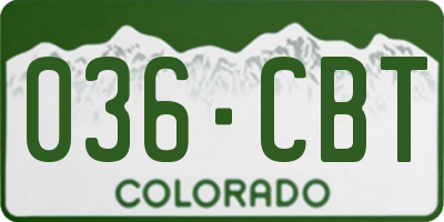 CO license plate 036CBT