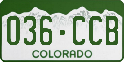 CO license plate 036CCB
