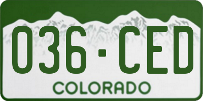 CO license plate 036CED