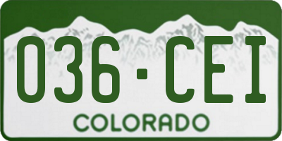 CO license plate 036CEI