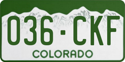 CO license plate 036CKF