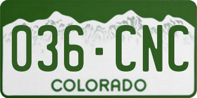 CO license plate 036CNC