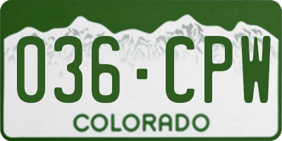 CO license plate 036CPW