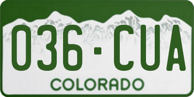 CO license plate 036CUA