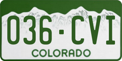 CO license plate 036CVI