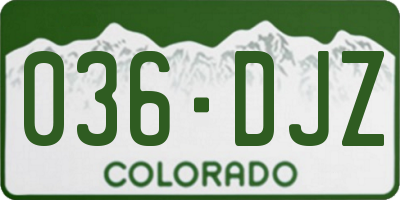 CO license plate 036DJZ