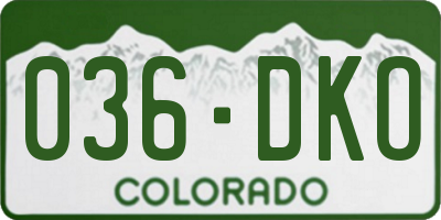 CO license plate 036DKO
