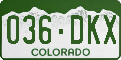 CO license plate 036DKX