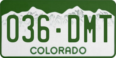 CO license plate 036DMT
