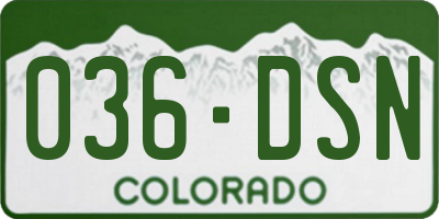 CO license plate 036DSN