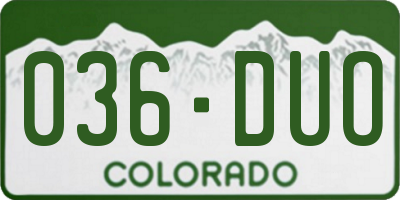 CO license plate 036DUO