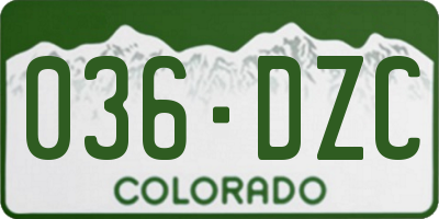 CO license plate 036DZC