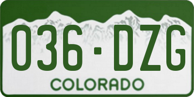 CO license plate 036DZG