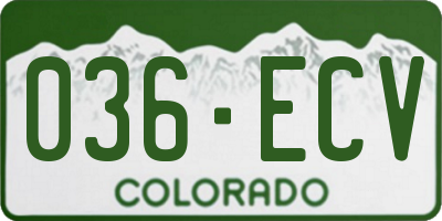 CO license plate 036ECV
