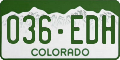 CO license plate 036EDH