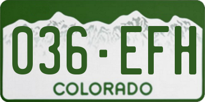 CO license plate 036EFH