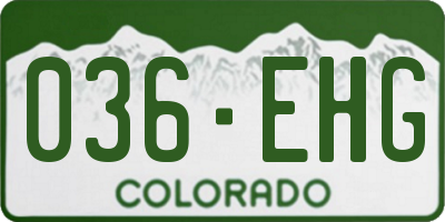 CO license plate 036EHG