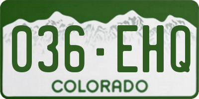 CO license plate 036EHQ