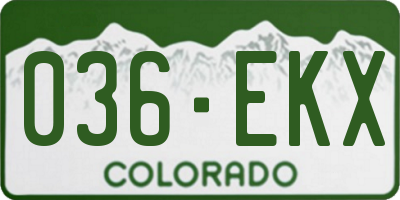 CO license plate 036EKX