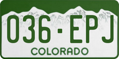 CO license plate 036EPJ